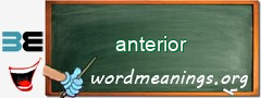 WordMeaning blackboard for anterior